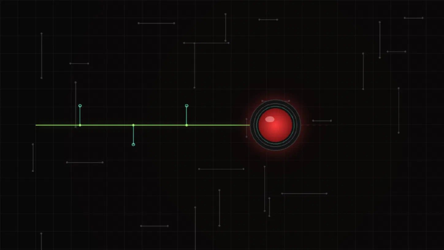 A glowing red kill switch cutting an AI agent's circuit trace on a dark background