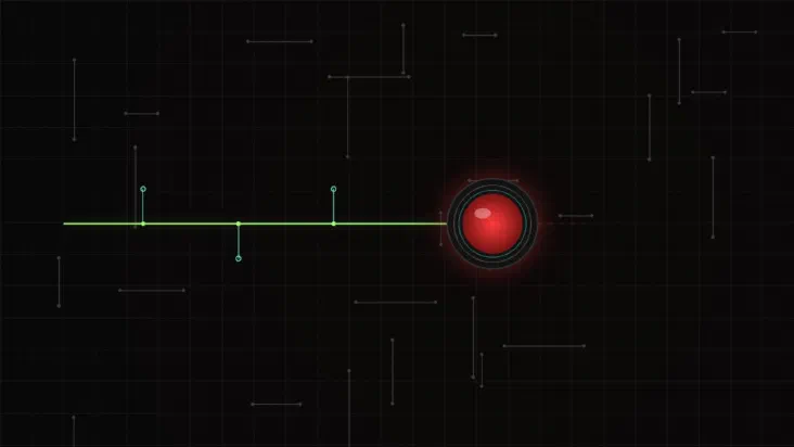 A glowing red kill switch cutting an AI agent's circuit trace on a dark background