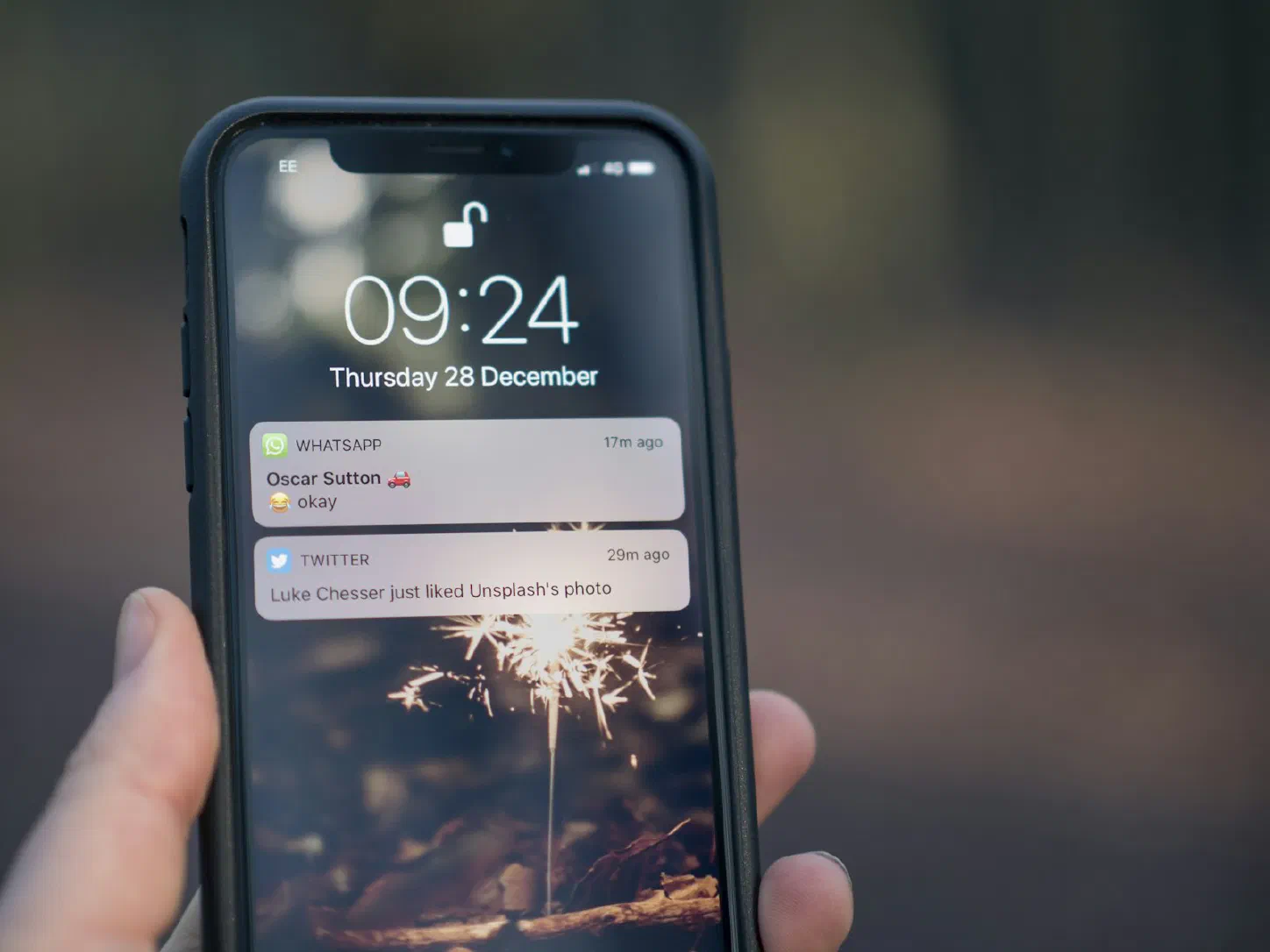 Person holding phone